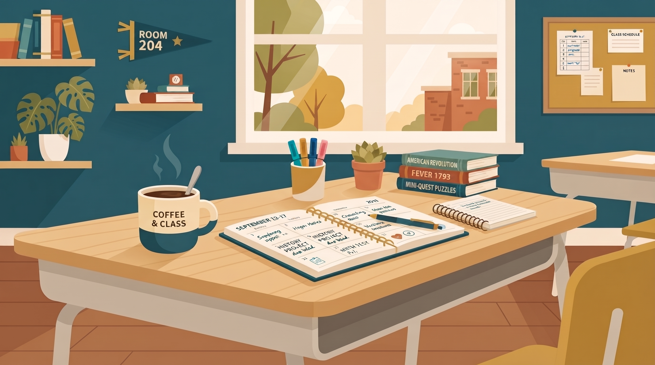 A modern middle school classroom