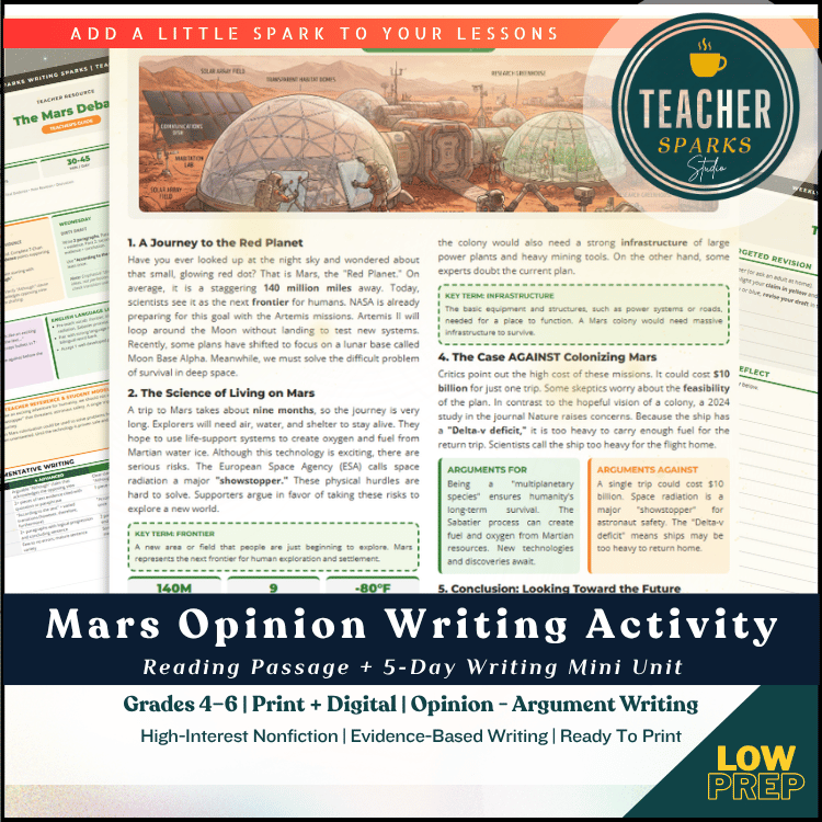 Weekly Writing Sparks: Destination Mars