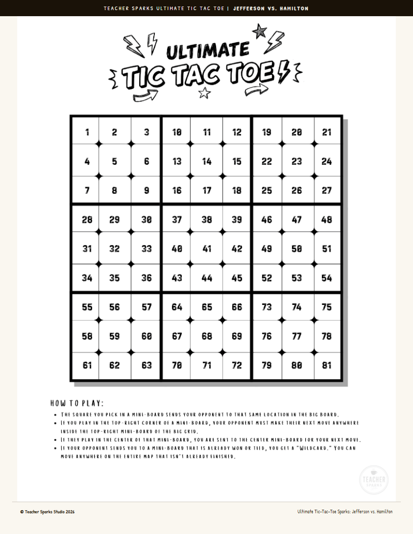 Ultimate Tic-Tac-Toe Review Game